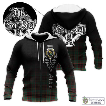 Buchan Ancient Tartan Knitted Hoodie Featuring Alba Gu Brath Family Crest Celtic Inspired