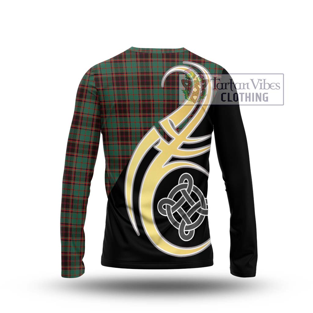 Buchan Ancient Tartan Long Sleeve T-Shirt with Family Crest and Celtic Symbol Style - Tartan Vibes Clothing