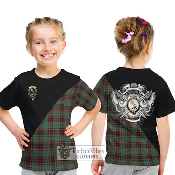 Buchan Ancient Tartan Kid T-Shirt with Family Crest and Military Logo Style