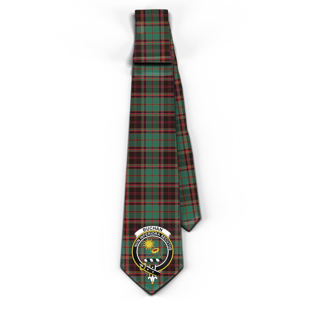 Buchan Ancient Tartan Classic Necktie with Family Crest - Tartan Vibes Clothing