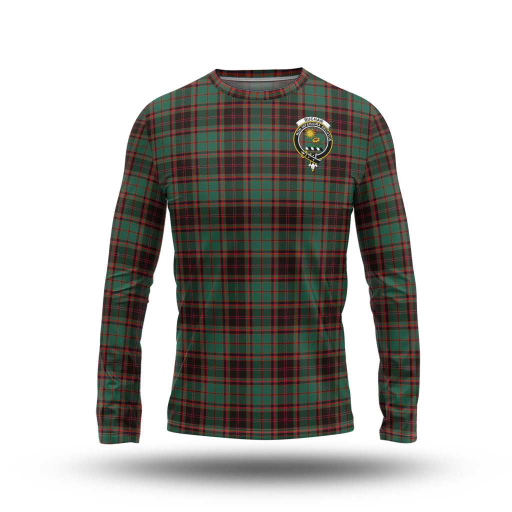 Buchan Ancient Tartan Long Sleeve T-Shirt with Family Crest - Tartanvibesclothing