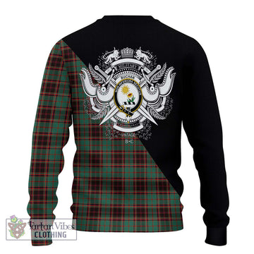 Buchan Ancient Tartan Ugly Sweater with Family Crest and Military Logo Style