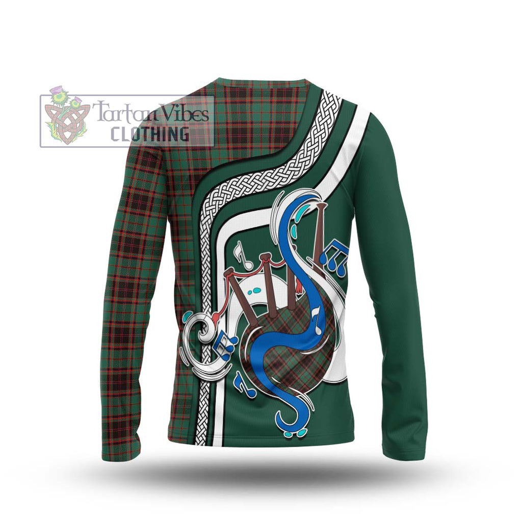 Tartan Vibes Clothing Buchan Ancient Tartan Long Sleeve T-Shirt with Epic Bagpipe Style