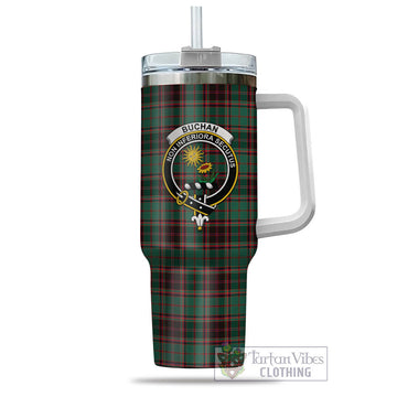 Buchan Ancient Tartan and Family Crest Tumbler with Handle