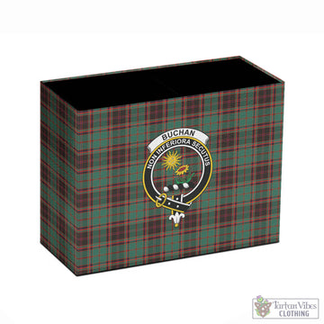 Buchan Ancient Tartan Pen Holder with Family Crest