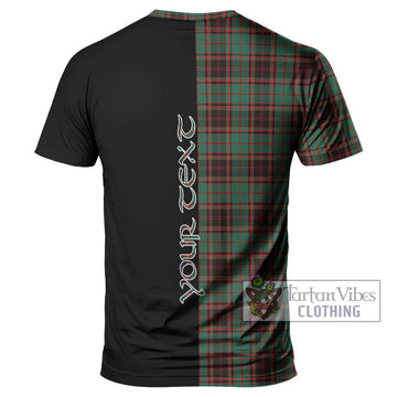 Buchan Ancient Tartan T-Shirt with Family Crest and Half Of Me Style