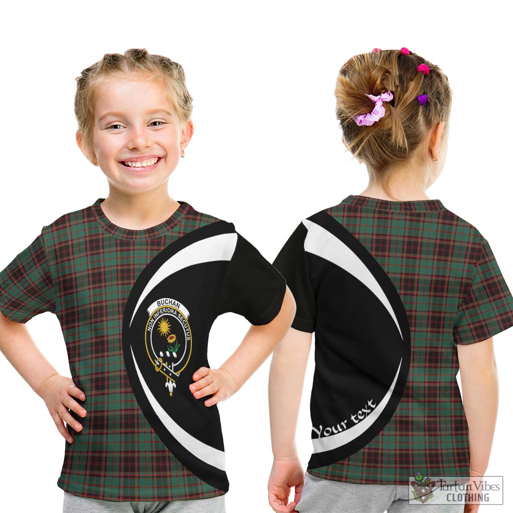 Buchan Ancient Tartan Kid T-Shirt with Family Crest Circle Style - Tartan Vibes Clothing