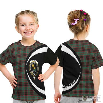 Buchan Ancient Tartan Kid T-Shirt with Family Crest Circle Style