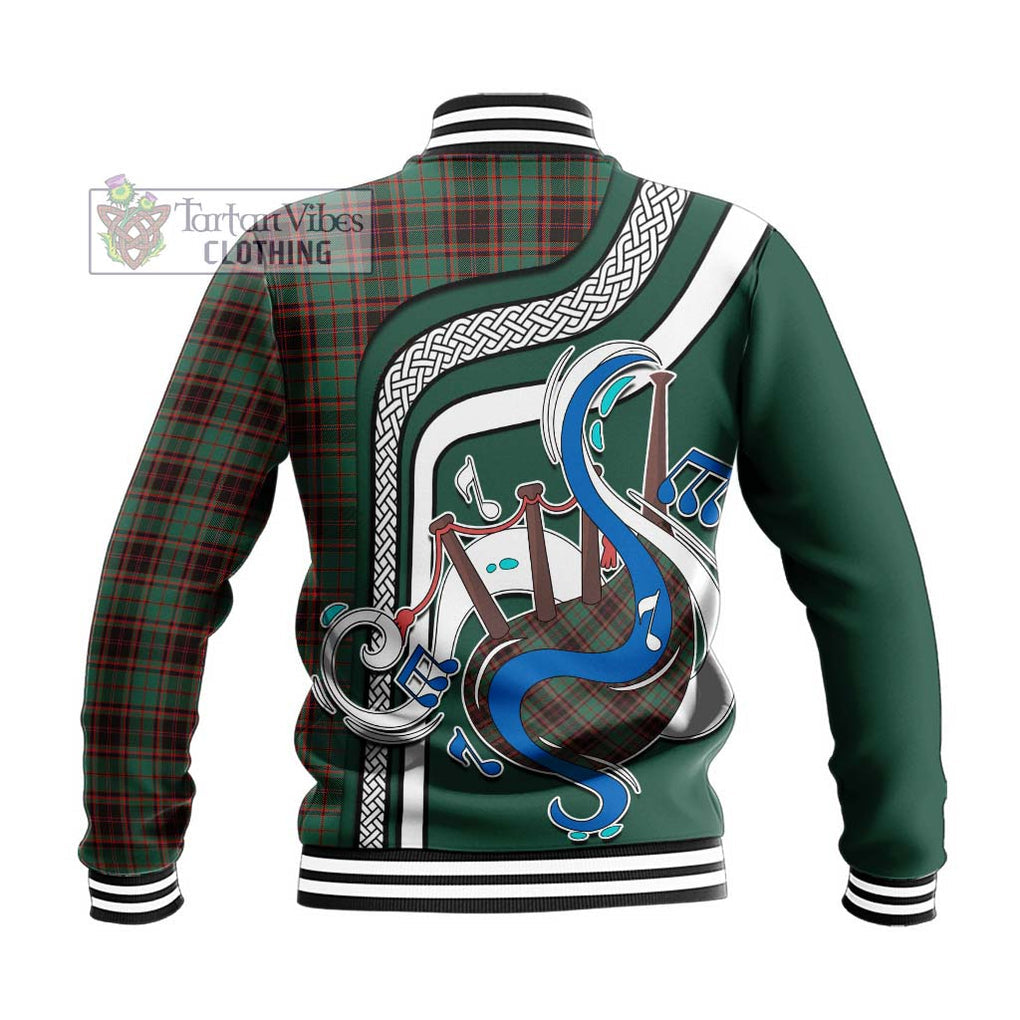 Tartan Vibes Clothing Buchan Ancient Tartan Baseball Jacket with Epic Bagpipe Style