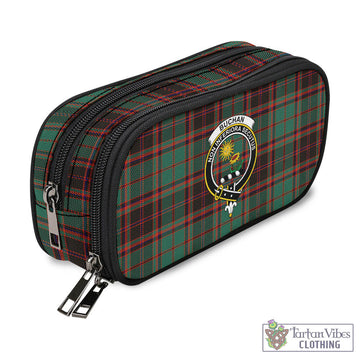 Buchan Ancient Tartan Pen and Pencil Case with Family Crest