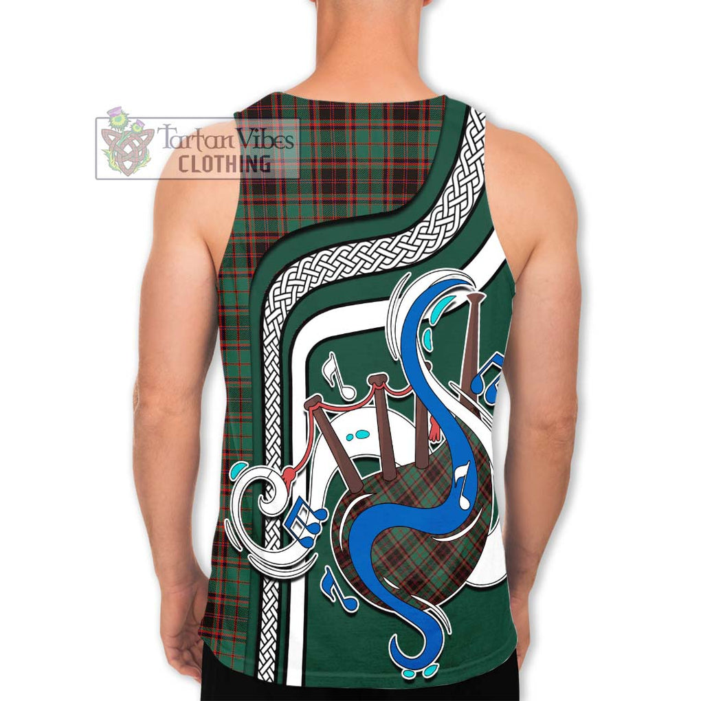 Buchan Ancient Tartan Men's Tank Top with Epic Bagpipe Style - Tartanvibesclothing Shop