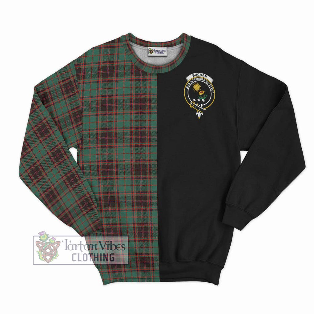 Buchan Ancient Tartan Sweatshirt with Family Crest and Half Of Me Style - Tartanvibesclothing Shop