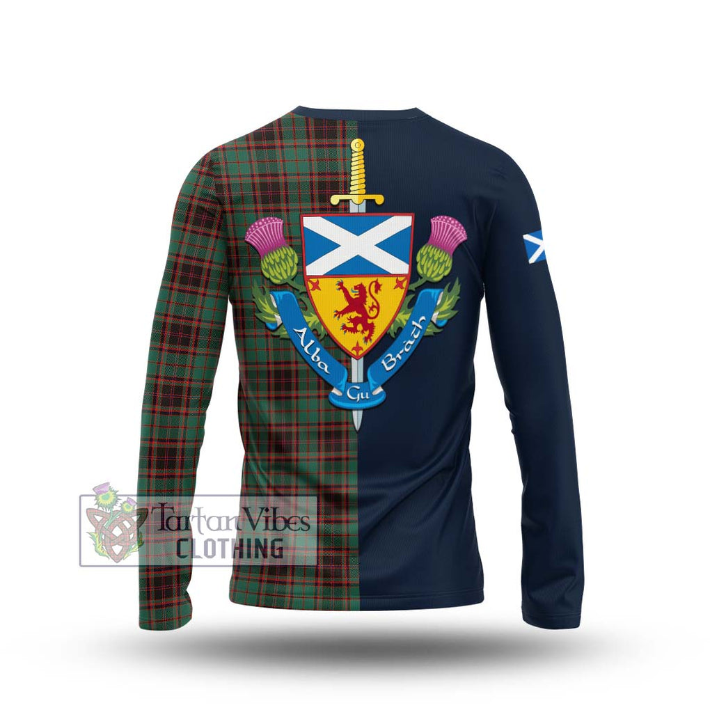 Tartan Vibes Clothing Buchan Ancient Tartan Long Sleeve T-Shirt with Scottish Lion Royal Arm Half Style