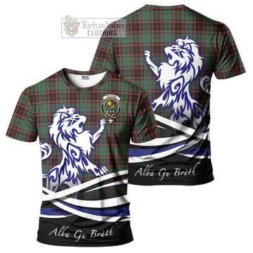 Buchan Ancient Tartan Cotton T-shirt with Alba Gu Brath Regal Lion Emblem