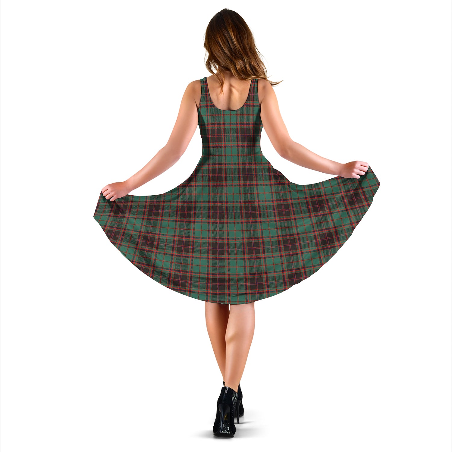 Buchan Ancient Tartan Sleeveless Midi Womens Dress - Tartanvibesclothing