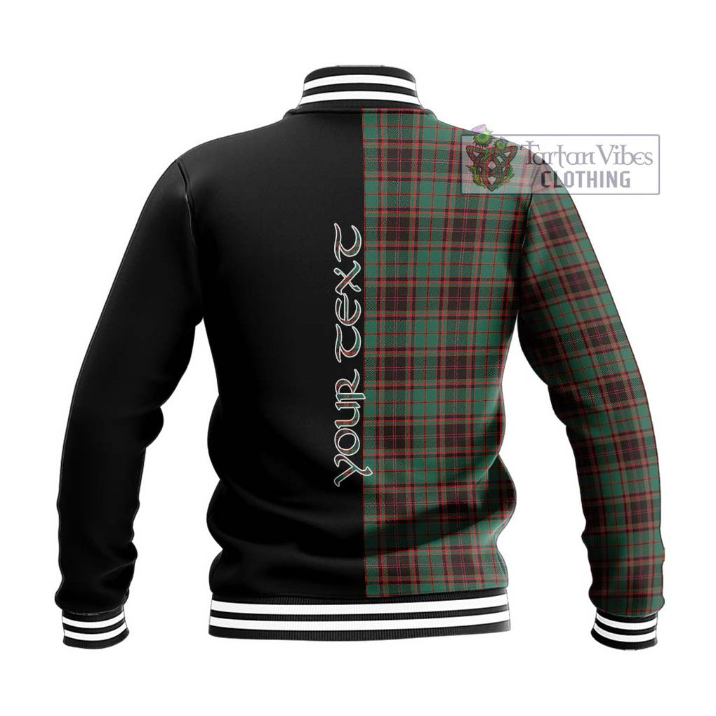 Buchan Ancient Tartan Baseball Jacket with Family Crest and Half Of Me Style - Tartanvibesclothing Shop