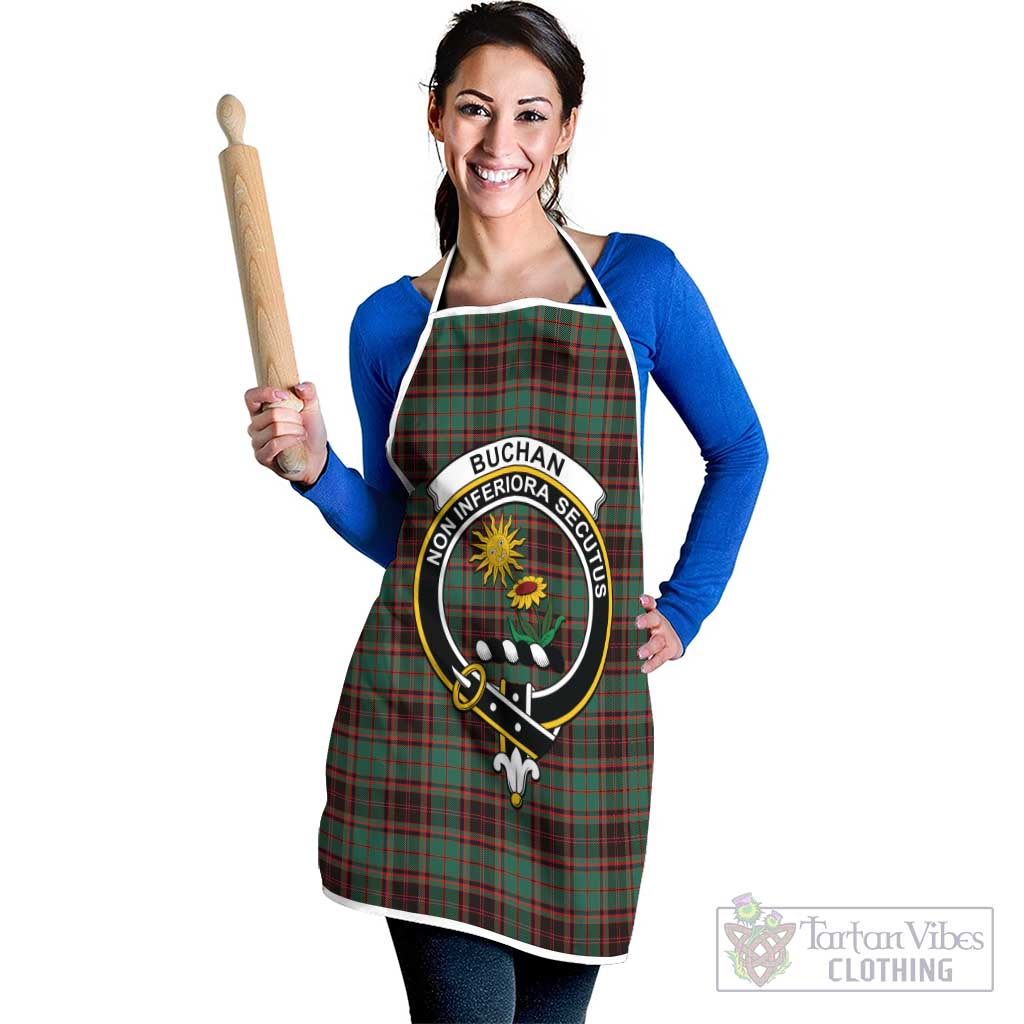 Buchan Ancient Tartan Apron with Family Crest White - Tartan Vibes Clothing