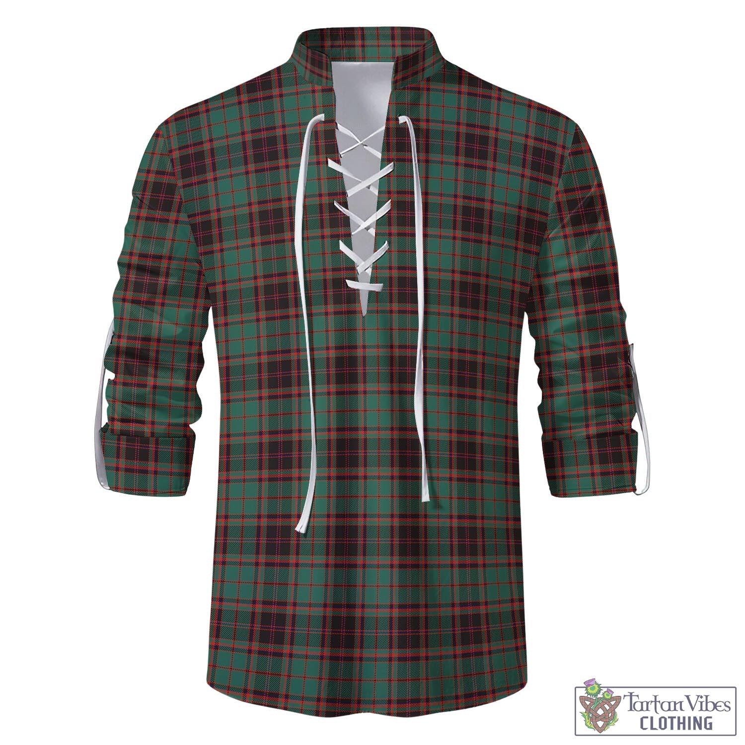 Tartan Vibes Clothing Buchan Ancient Tartan Men's Scottish Traditional Jacobite Ghillie Kilt Shirt