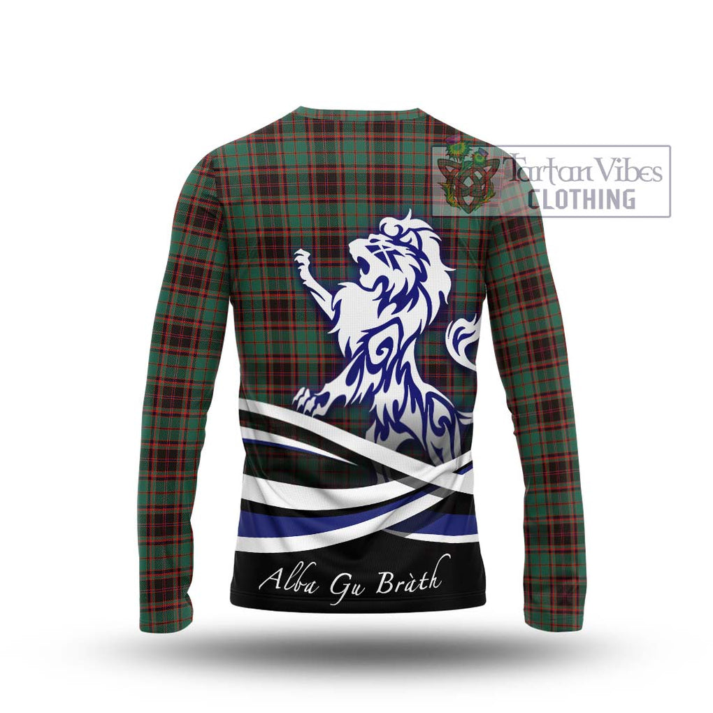 Buchan Ancient Tartan Long Sleeve T-Shirt with Alba Gu Brath Regal Lion Emblem - Tartanvibesclothing Shop