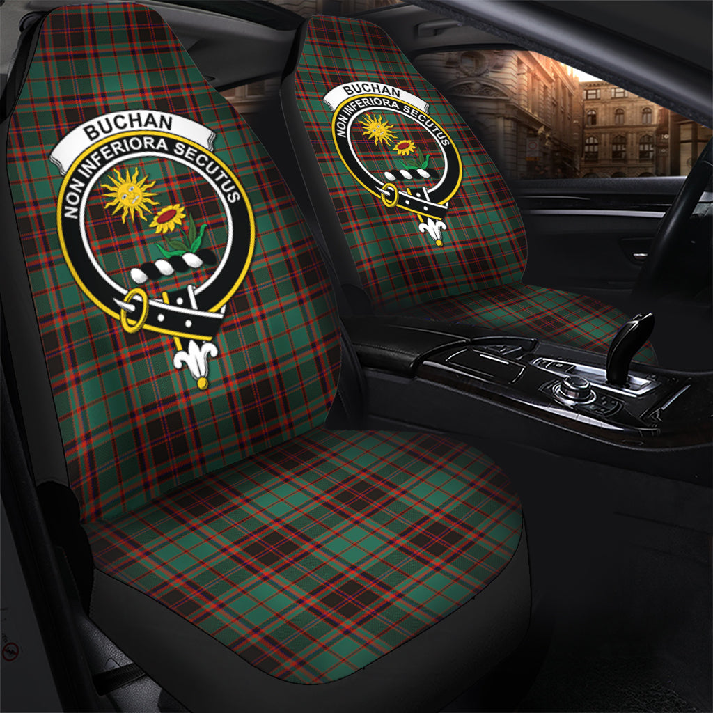 Buchan Ancient Tartan Car Seat Cover with Family Crest - Tartanvibesclothing