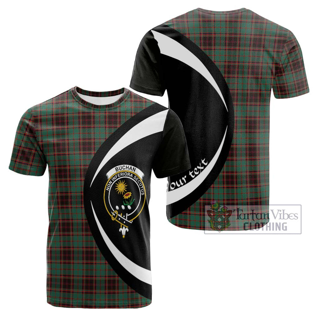 Tartan Vibes Clothing Buchan Ancient Tartan Cotton T-shirt with Family Crest Circle Style