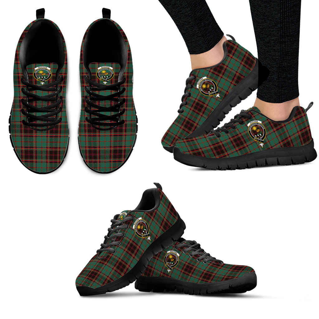 Buchan Ancient Tartan Sneakers with Family Crest - Tartan Vibes Clothing