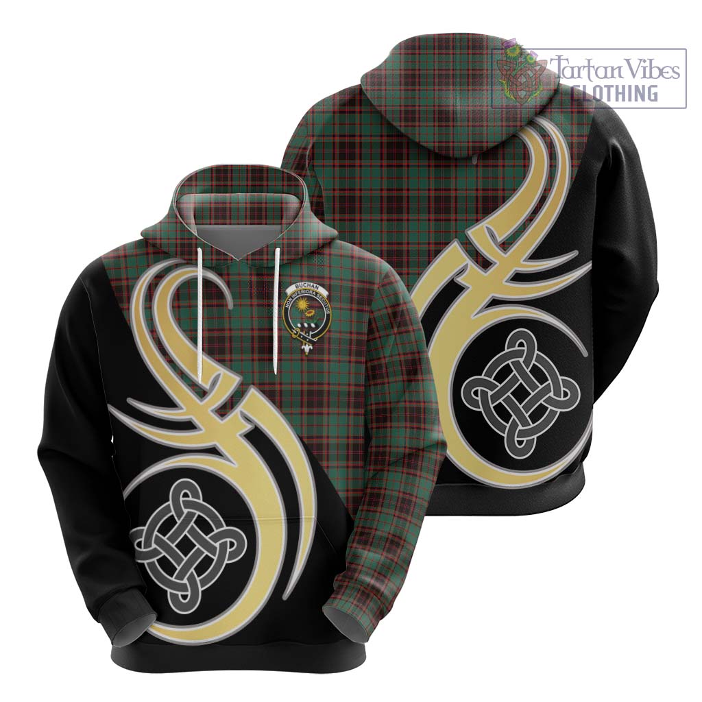 Buchan Ancient Tartan Hoodie with Family Crest and Celtic Symbol Style - Tartan Vibes Clothing