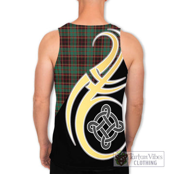 Buchan Ancient Tartan Men's Tank Top with Family Crest and Celtic Symbol Style