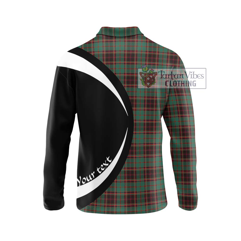 Buchan Ancient Tartan Long Sleeve Polo Shirt with Family Crest Circle Style - Tartan Vibes Clothing