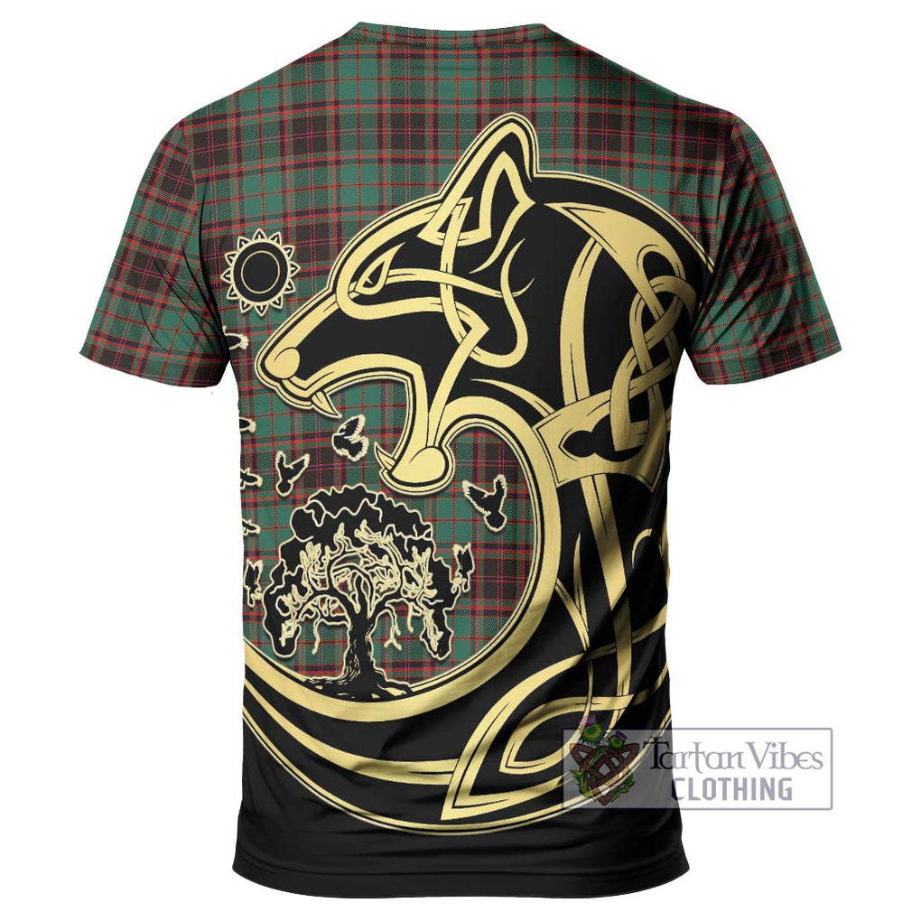 Buchan Ancient Tartan T-Shirt with Family Crest Celtic Wolf Style - Tartan Vibes Clothing