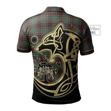 Buchan Ancient Tartan Polo Shirt with Family Crest Celtic Wolf Style