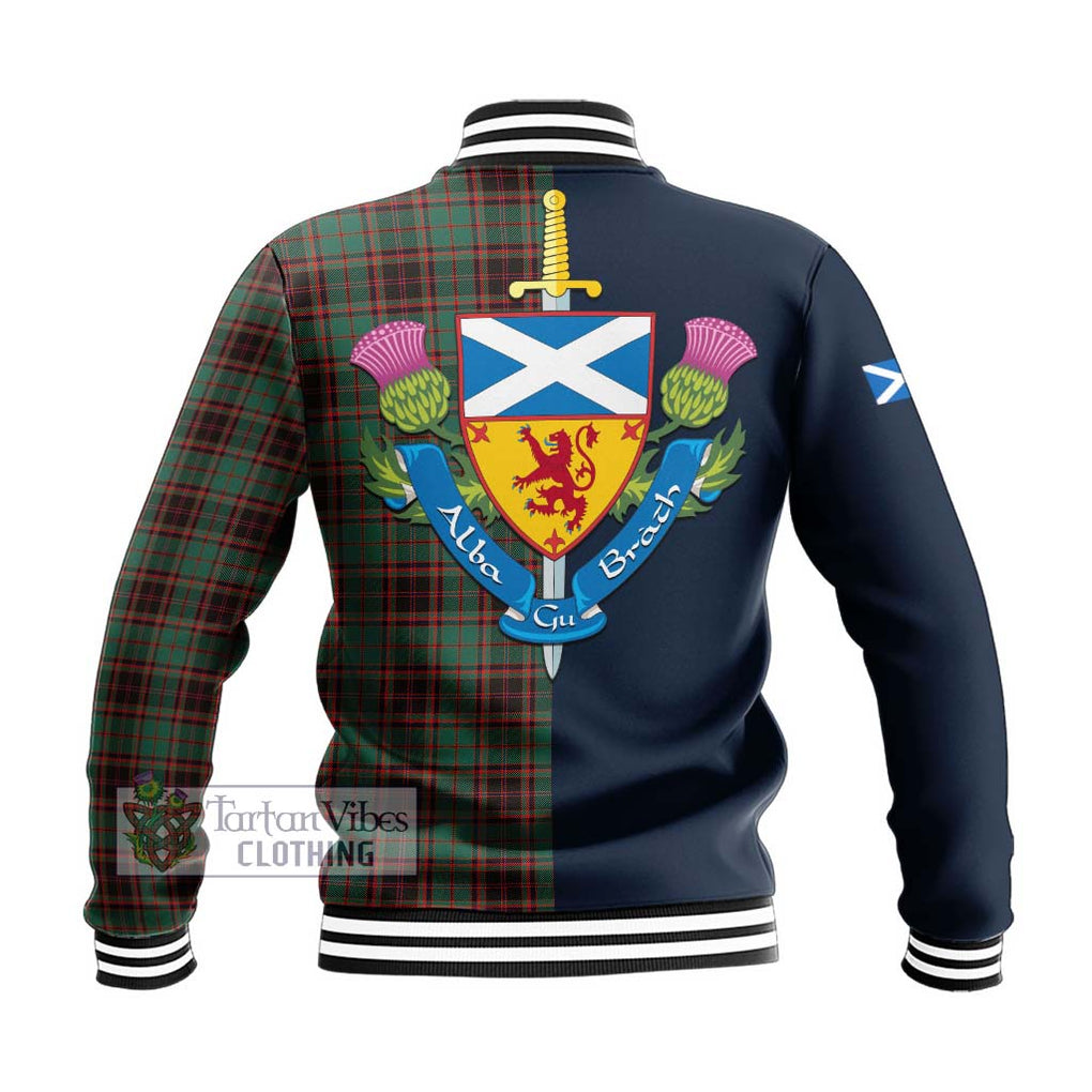 Tartan Vibes Clothing Buchan Ancient Tartan Baseball Jacket with Scottish Lion Royal Arm Half Style