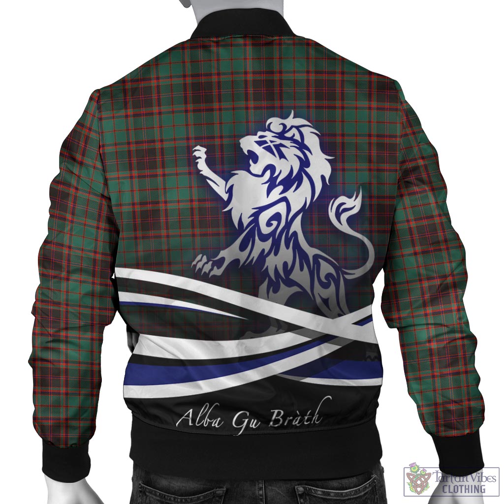 Tartan Vibes Clothing Buchan Ancient Tartan Bomber Jacket with Alba Gu Brath Regal Lion Emblem