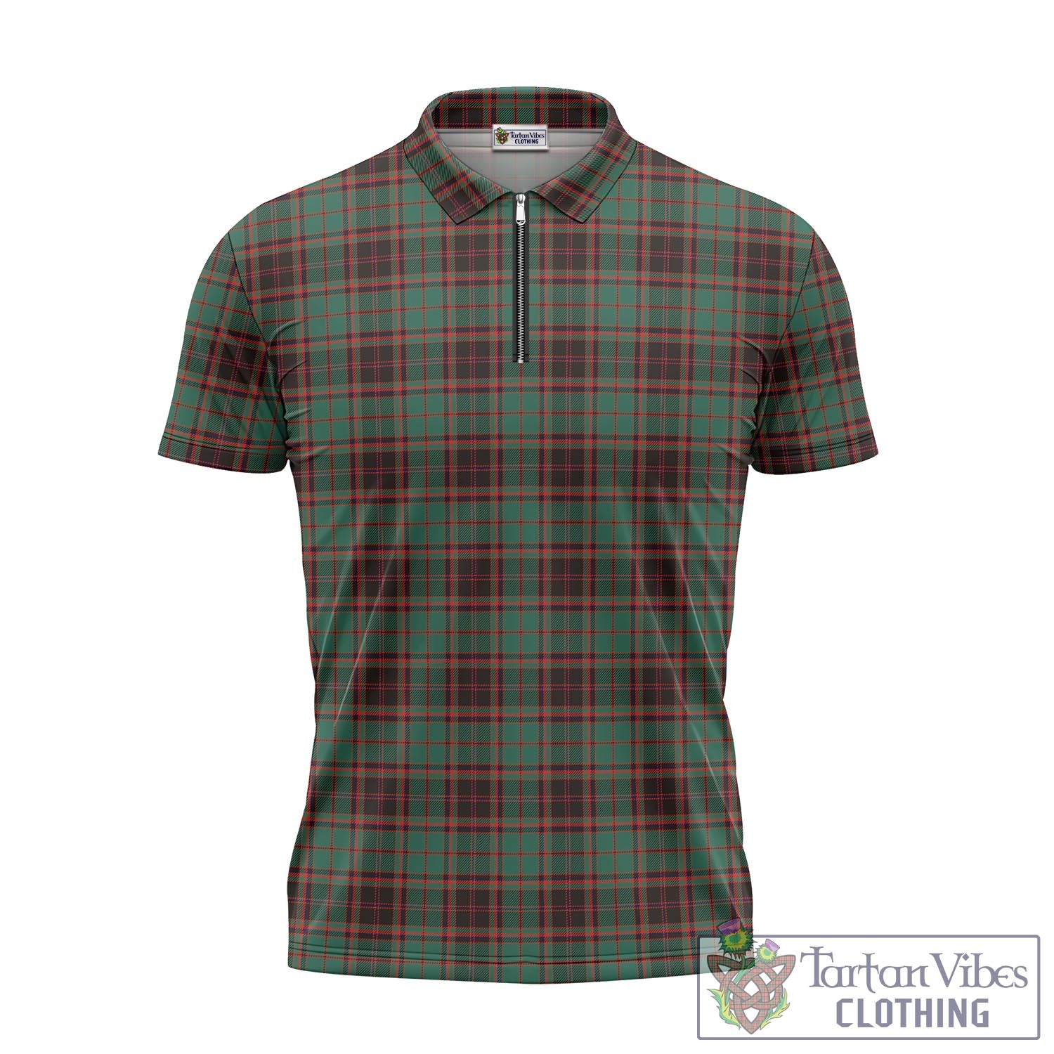 Tartan Vibes Clothing Buchan Ancient Tartan Zipper Polo Shirt