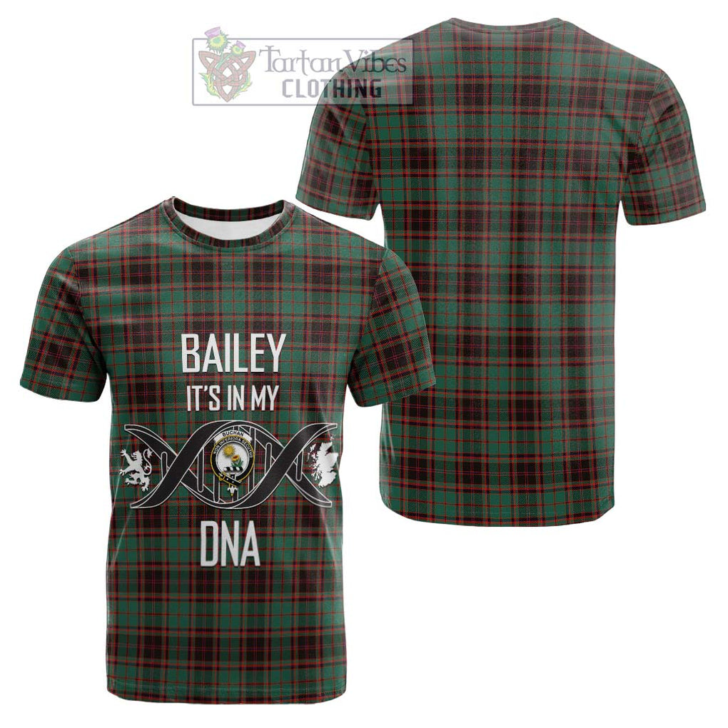 Tartan Vibes Clothing Buchan Ancient Tartan Cotton T-shirt with Family Crest DNA In Me Style