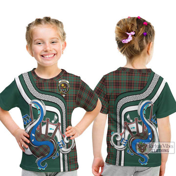 Buchan Ancient Tartan Kid T-Shirt with Epic Bagpipe Style