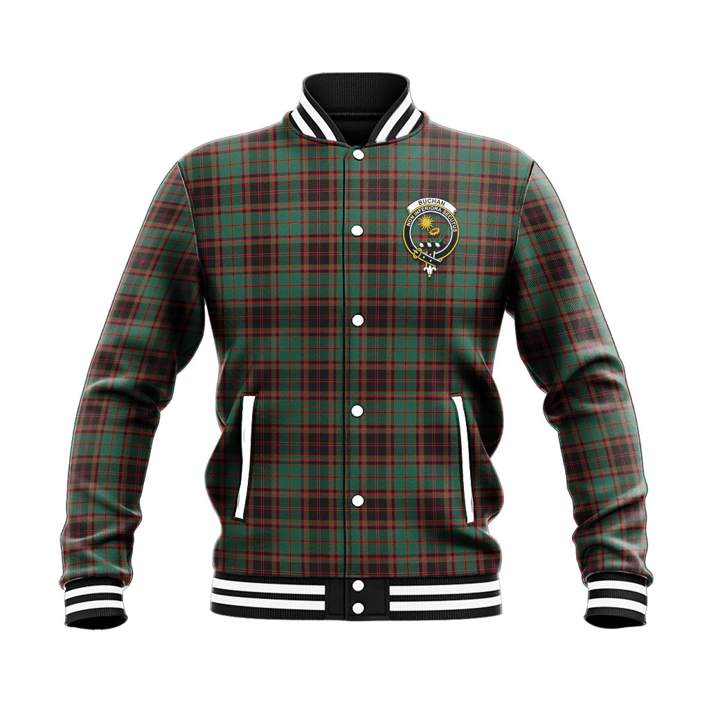 Buchan Ancient Tartan Baseball Jacket with Family Crest - Tartanvibesclothing