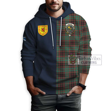 Buchan Ancient Tartan Hoodie Alba with Scottish Lion Royal Arm Half Style