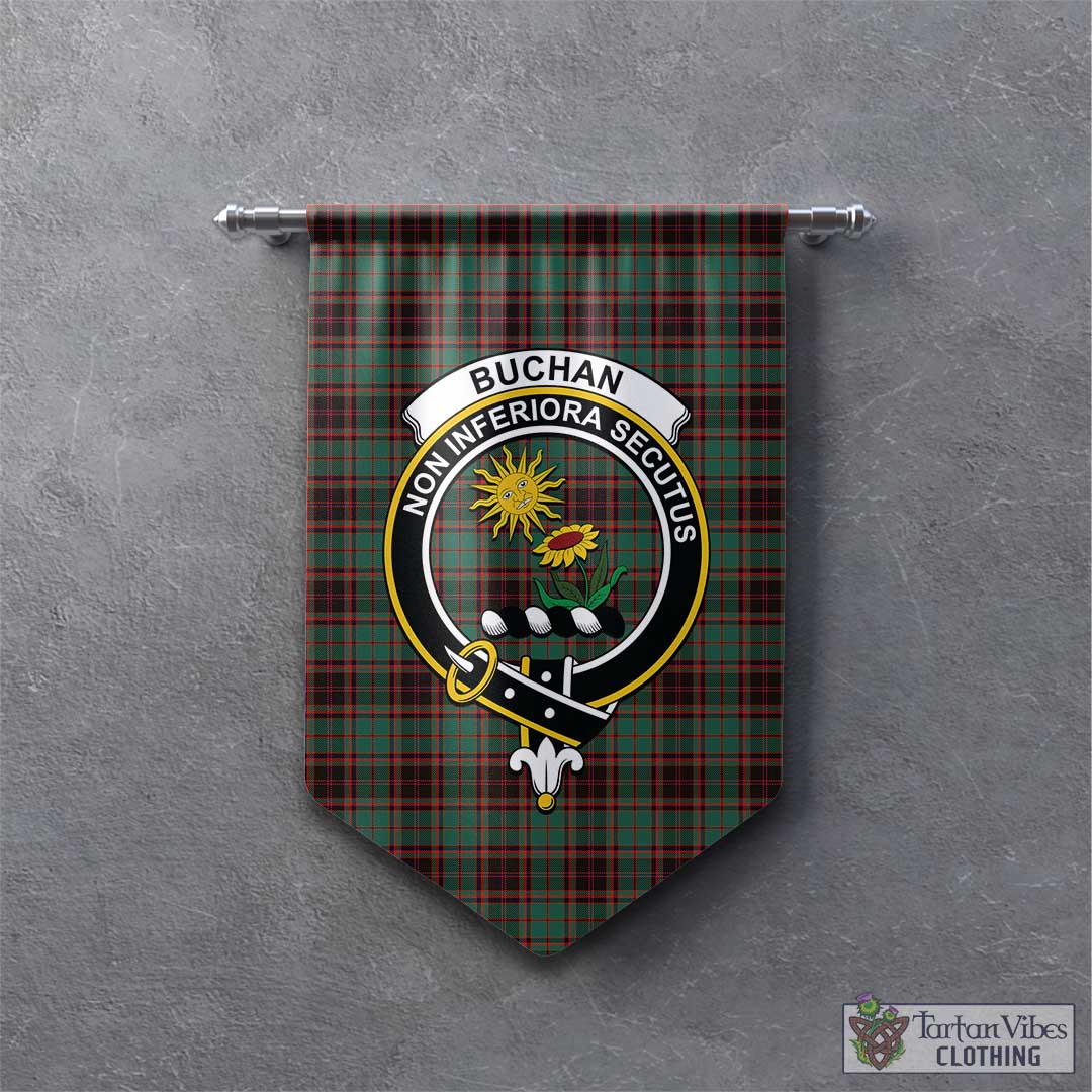 Tartan Vibes Clothing Buchan Ancient Tartan Gonfalon, Tartan Banner with Family Crest