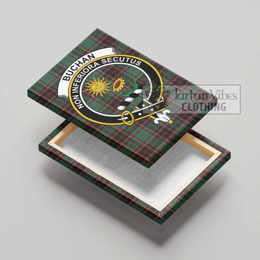 Buchan Ancient Tartan Canvas Print Wall Art with Family Crest - Tartan Vibes Clothing