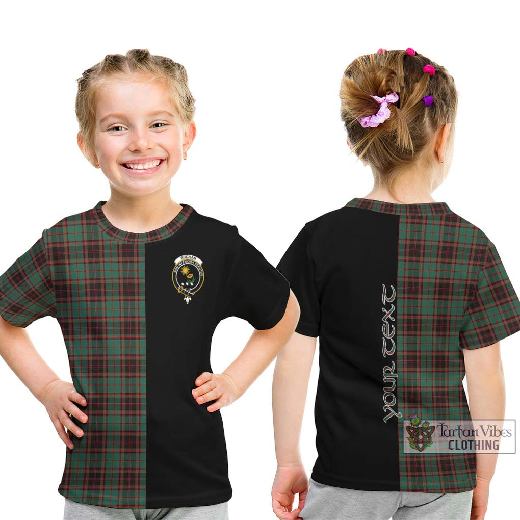 Buchan Ancient Tartan Kid T-Shirt with Family Crest and Half Of Me Style - Tartanvibesclothing Shop