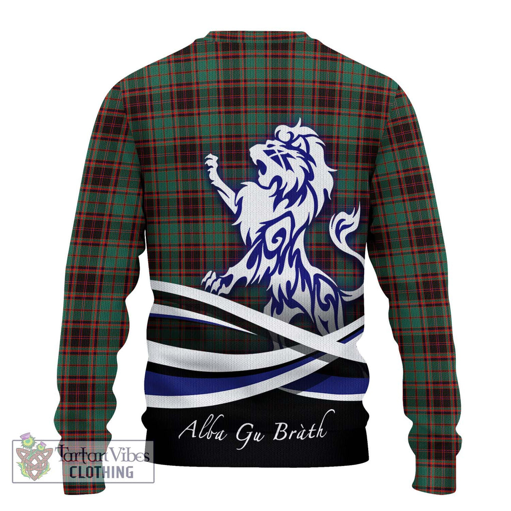 Buchan Ancient Tartan Knitted Sweater with Alba Gu Brath Regal Lion Emblem - Tartanvibesclothing Shop