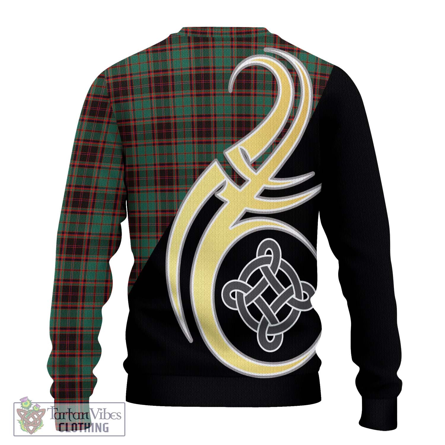 Buchan Ancient Tartan Knitted Sweater with Family Crest and Celtic Symbol Style - Tartan Vibes Clothing