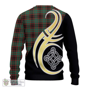 Buchan Ancient Tartan Ugly Sweater with Family Crest and Celtic Symbol Style