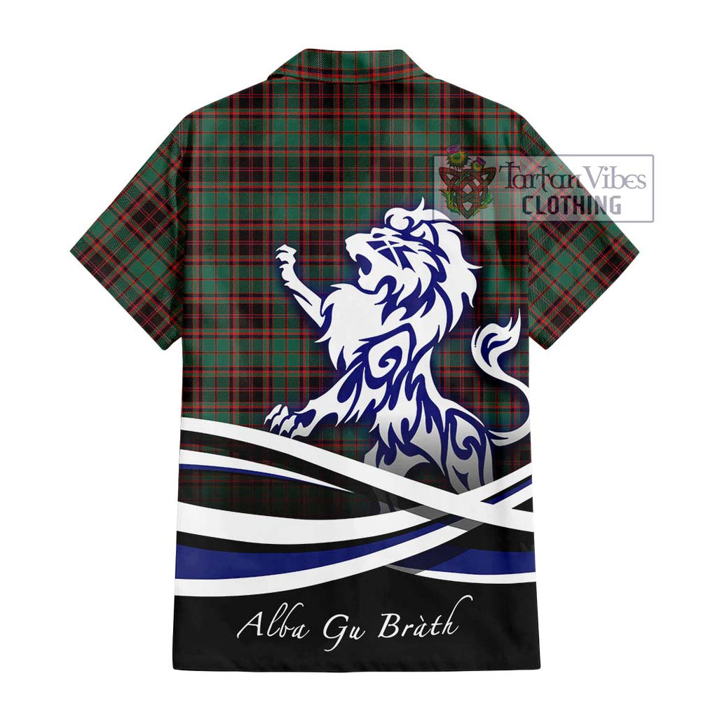 Buchan Ancient Tartan Short Sleeve Button Shirt with Alba Gu Brath Regal Lion Emblem - Tartanvibesclothing Shop