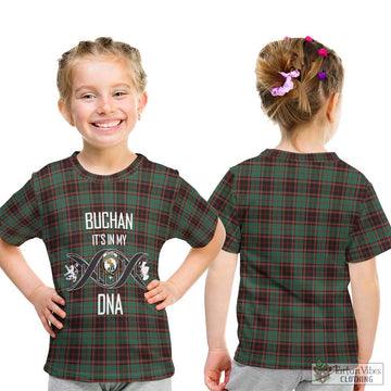 Buchan Ancient Tartan Kid T-Shirt with Family Crest DNA In Me Style