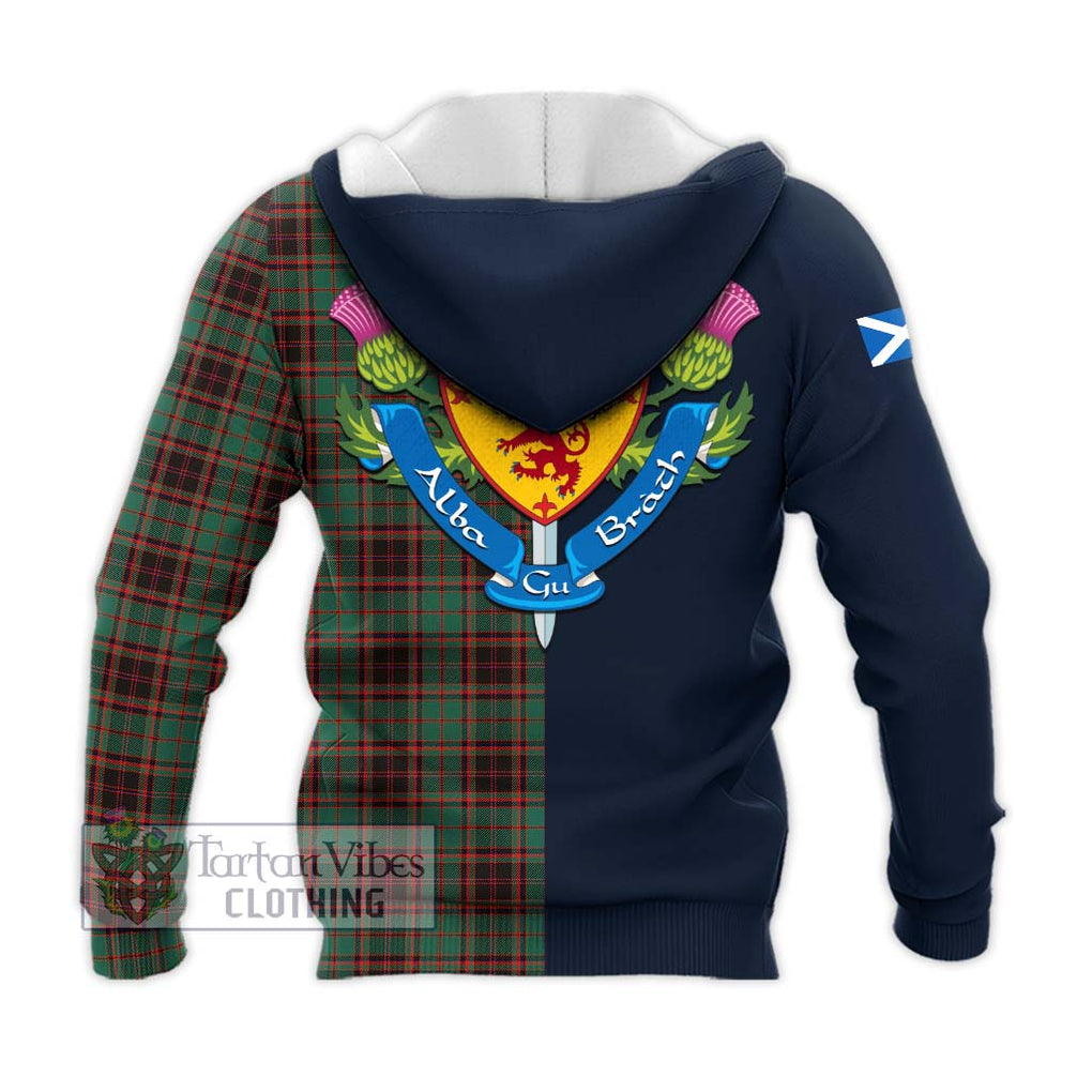 Tartan Vibes Clothing Buchan Ancient Tartan Knitted Hoodie with Scottish Lion Royal Arm Half Style