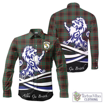 Buchan Ancient Tartan Long Sleeve Button Up Shirt with Alba Gu Brath Regal Lion Emblem