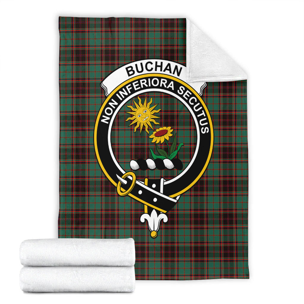 Buchan Ancient Tartan Blanket with Family Crest - Tartan Vibes Clothing