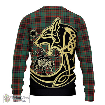 Buchan Ancient Tartan Ugly Sweater with Family Crest Celtic Wolf Style